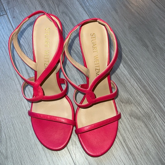 Stuart Weitzman Shoes - Stuart Weitzman Magenta Smooth (Hot Pink) Soiree100 Sandal  - Sz 10.5 (fits 10)